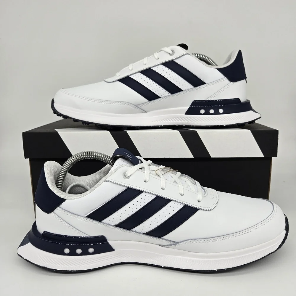 New adidas S2G Spikeless Leather 24 Golf White Navy Men's Shoes Size 13